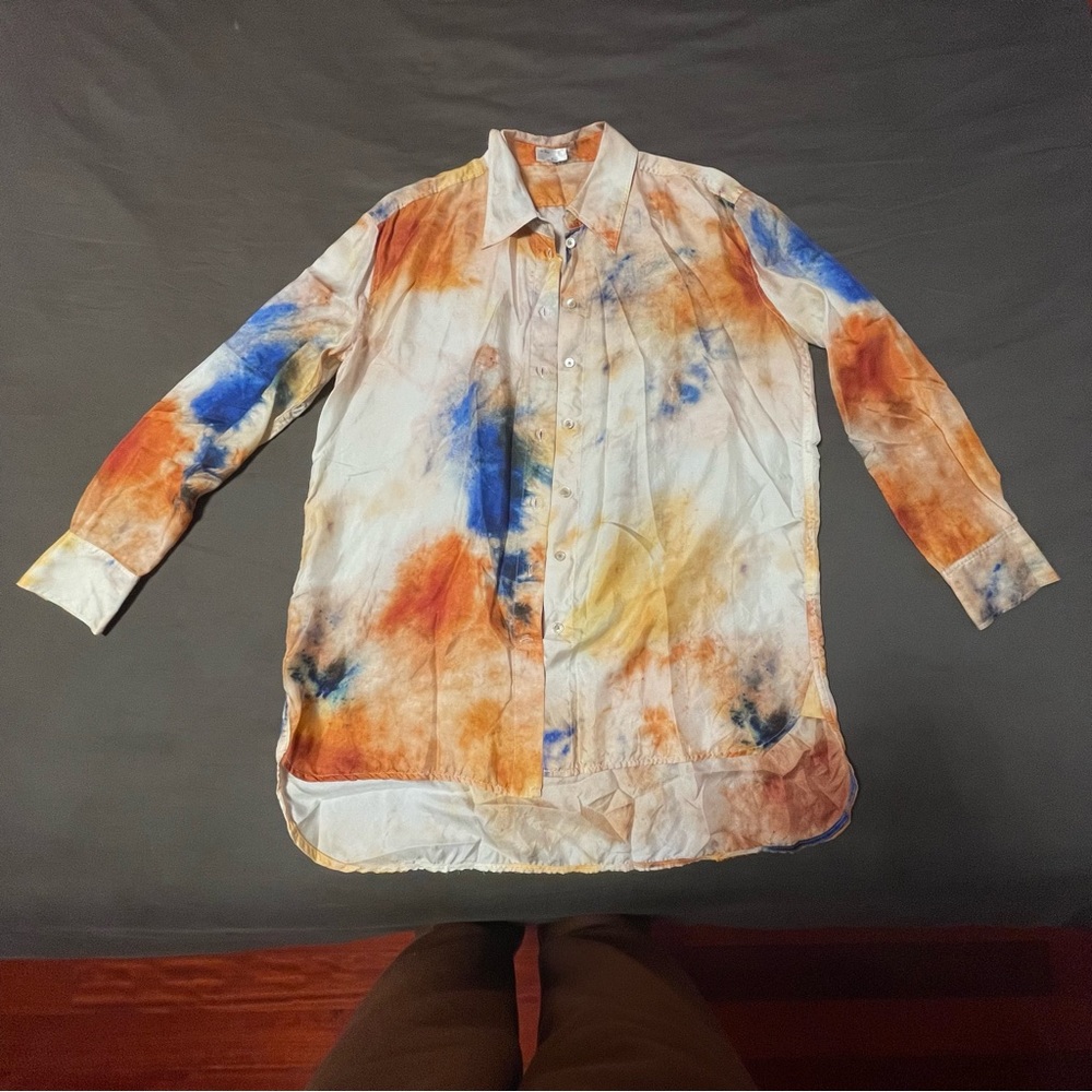 Aritzia Le Fou Wilfred Celestine Silk Long Sleeve Button Down - Picture 2 of 6